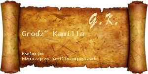 Groó Kamilla névjegykártya